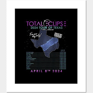 Total Solar Eclipse 2024 Tour Of Texas Posters and Art